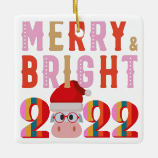 NIEUW JAAR 2022 XMAS VAN MERRY EN BRIGHT SANTA KERAMISCH ORNAMENT