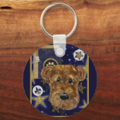 NIEUW JAAR AIREDALE SLEUTELHANGER (Voorkant)