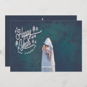 NIEUW JAAR  BOMEN-WITTE FEESTDAGENKAART (Voorkant / Achterkant)