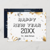 Nieuw jaar Briefkaart (Voorkant / Achterkant)