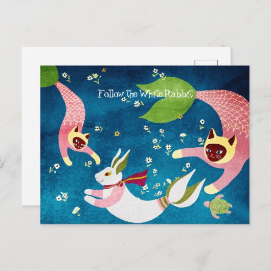 Nieuw jaar Briefkaart konijnenkratten (Voorkant / Achterkant)