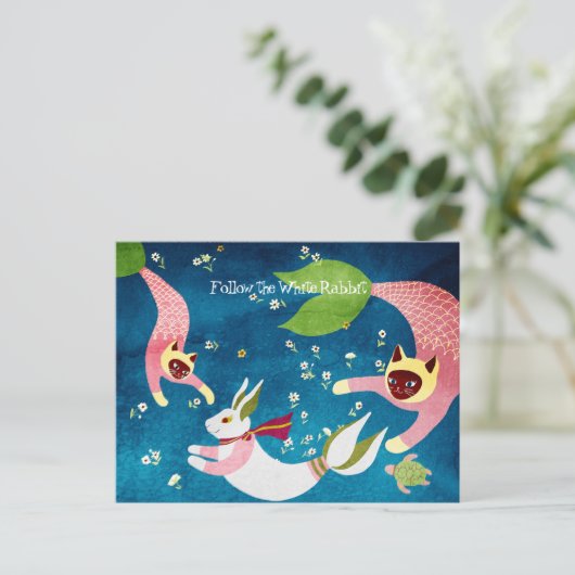 Nieuw jaar Briefkaart konijnenkratten (Staand voorkant)