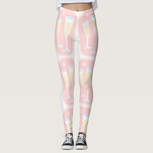 nieuw jaar Champagnebril Leggings (Voorkant)