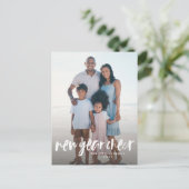 Nieuw jaar, cheer eenvoudig, modern wit feestdagenkaart (Staand voorkant)