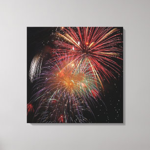 Nieuw jaar Fireworks Sparkles Canvas afdrukken