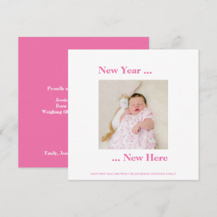 Nieuw jaar Foto Baby Girl Birth Pink