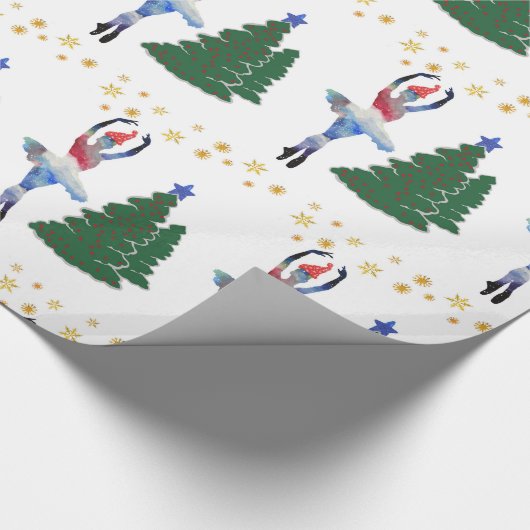 Nieuw jaar Glossy Wrapping Paper Ballerina Cadeaupapier (Hoek)