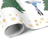 Nieuw jaar Glossy Wrapping Paper Ballerina Cadeaupapier (Rol Hoek)
