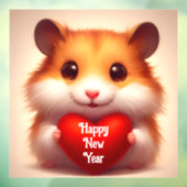 Nieuw Jaar Hamster Window Cling Raamsticker (Vel 3)