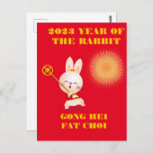 NIEUW JAAR KANTONESE RABBIT BRIEFKAART (Voorkant / Achterkant)