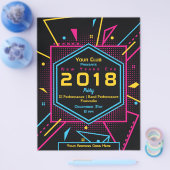 Nieuw jaar neonstijl flyer (Enkel)