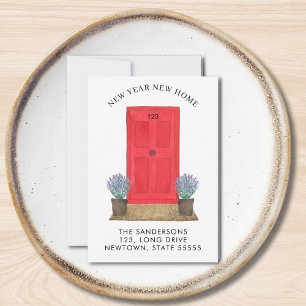 Nieuw Jaar Nieuw Huis Verhuisaankondiging Mini Notitiekaartje