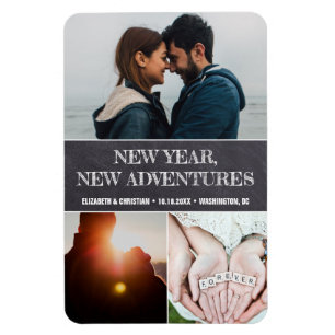 Nieuw jaar Nieuwe avonturen Foto Collage Wedding Magneet