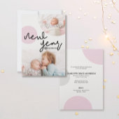 Nieuw jaar nieuwe Beginningen Roze Stippen Baby me Aankondiging