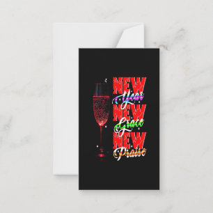 Nieuw Jaar Nieuwe Genade Nieuwe Lof Notitiekaartje