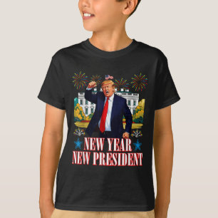 Nieuw jaar Nieuwe President Trump 2025 Gelukkig Ni T-shirt