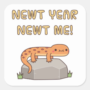 Nieuw jaar nieuwe salamander, Grappige goede voorn Vierkante Sticker