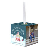 Nieuw jaar: Rode Retro auto auto's Kubus Ornament (Achter hoekig)