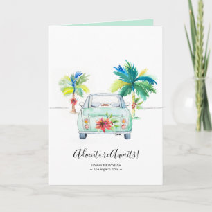 Nieuw jaar van Cute Inspirerend Tropical Florida Kaart