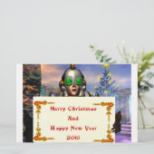 NIEUW JAAR VAN EEN CYBORG BRIEFPAPIER (Staand voorkant)