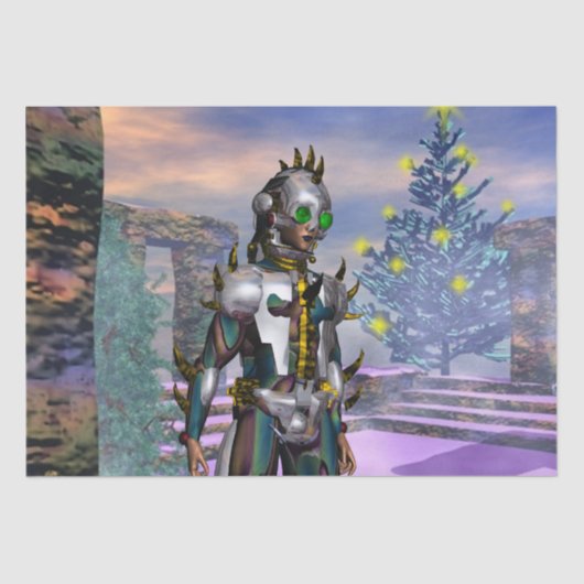 NIEUW JAAR VAN EEN CYBORG TISSUEPAPIER (Voorkant)