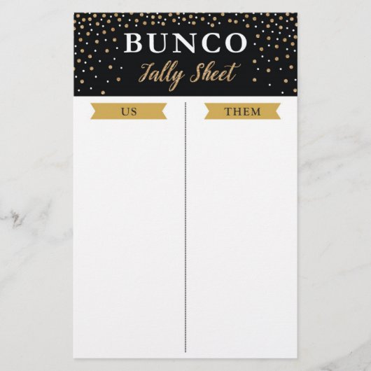 Nieuw jaar voor bunco-spellijst (Voorkant)