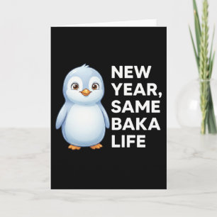 Nieuw Jaar Zelfde Baka Leven Pinguïn Grap Grappig Kaart
