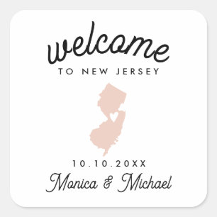 NIEUW-JERSEY-DOCUMENT BEVINDT ELKE KLEUR VIERKANTE STICKER