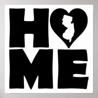 Nieuw Jersey Home Heart State Poster Bord