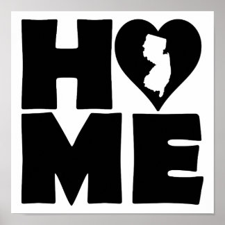 Nieuw Jersey Home Heart State Poster Bord