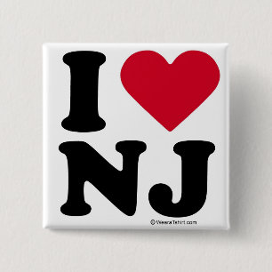 NIEUW-JERSEY - "IK HOOP VAN NJ" "IK HOOP VAN NIEUW VIERKANTE BUTTON 5,1 CM