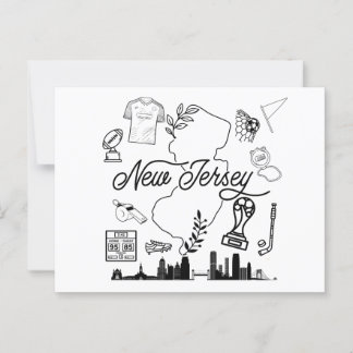 Nieuw-Jersey Sporticonen Ansichtkaart. Briefkaart
