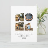 Nieuw kerstdapperse moderne 4 foto's simpele feest feestdagenkaart (Staand voorkant)