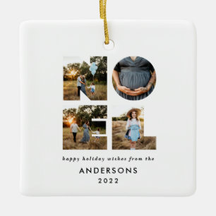 Nieuw kerstdapperse moderne 4 foto's simpele feest keramisch ornament