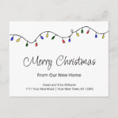 Nieuw kerstlampje met thuisretro aankondigingskaart (Voorkant)