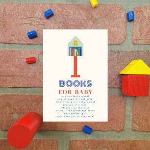 Nieuw Kind op de Block Baby shower Book Request Kaart
