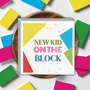 Nieuw Kind op het blok Kleurrijk Baby shower Servet