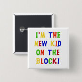 Nieuw Kind op het Blok Vierkante Button 5,1 Cm (Voorkant /achterkant)