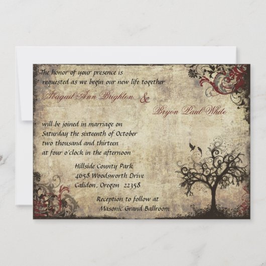 nieuw leven bruiloft uitnodiging in wijn (Voorkant)