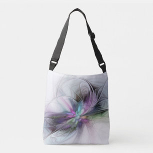 Nieuw leven, kleurrijke Abstracte fractale kunst F Crossbody Tas