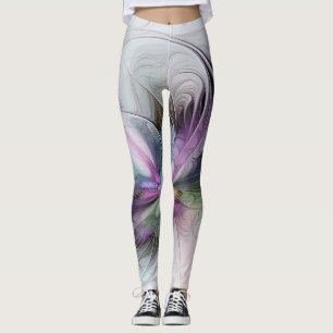 Nieuw leven, kleurrijke Abstracte fractale kunst F Leggings