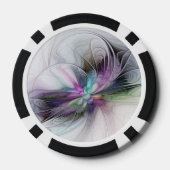 Nieuw leven, kleurrijke Abstracte fractale kunst F Poker Chips (Achterkant)