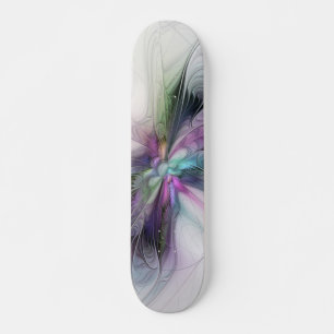 Nieuw leven, kleurrijke Abstracte fractale kunst F Skateboard