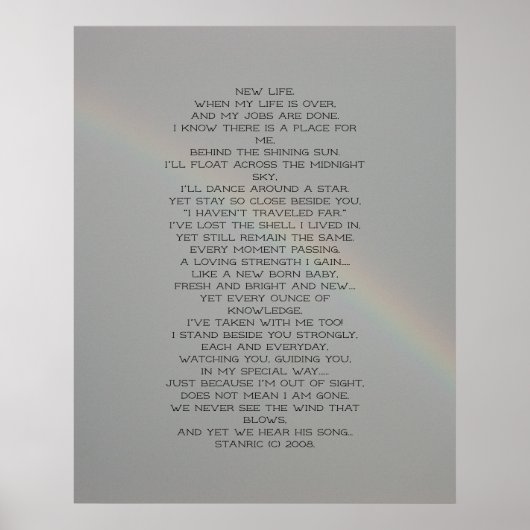 Nieuw levensgedicht poster (Voorkant)