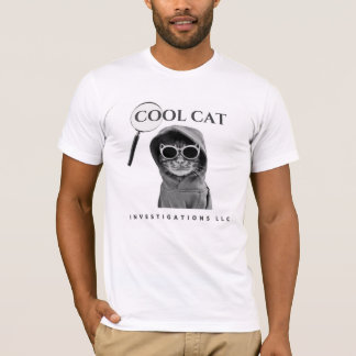 Nieuw logo met koude kat met t-shirt van beeldglas
