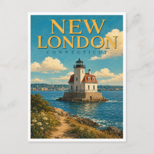 Nieuw Londen Connecticut Ledge Lighthouse GeoSaga Briefkaart