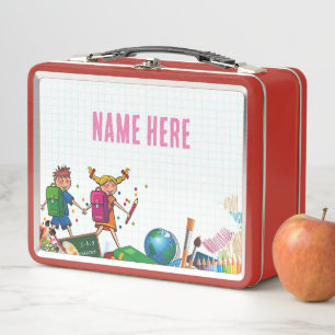 NIEUW! Lunchbox - Terug naar School Metal - Rood