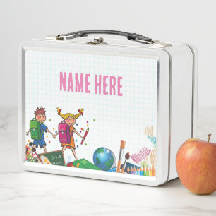NIEUW! Lunchbox - Terug naar School Metal - Wit