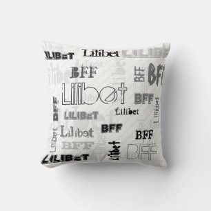 NIEUW! Meisjesnaam BFF Wordcloud Stedelijke Chic Kussen