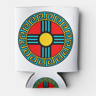 Nieuw Mexicaans en Inheemse Zia Sun God Symbol Blikjeskoeler